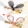 2PCS Women Lady Fashion Sweet Rhinestone Duck Bill Alligator Hair Clips Rabbit Ears Hair Barrettes Bow Hairpins Hair Accessories (Pink) view 4