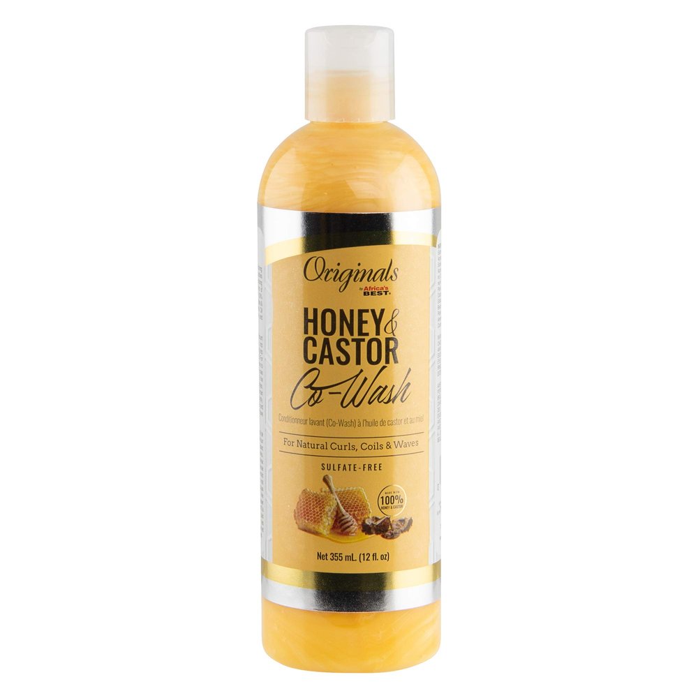 Africa's Best Originals by and Castor Hair Co-Wash for Natural Curls, Coils and Waves, Sulfate-Free, Honey 12 Fl Oz