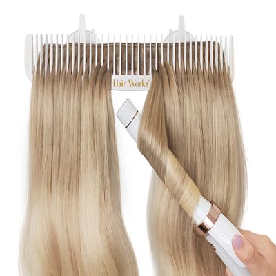 Hair Works ULTRA Hair Extension Holder - Professionally Designed to Securely Hold Extra Wide Wefts including Hand Tied, Beaded, Full Bundles and Halos While You Wash, Color, Style & Store