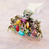 3PCS Women Vintage Rose Flower Hair Claw Jaw Clips Rhinestone Butterfly Hair Catch Hair Pins Barrettes Value Pack view 2