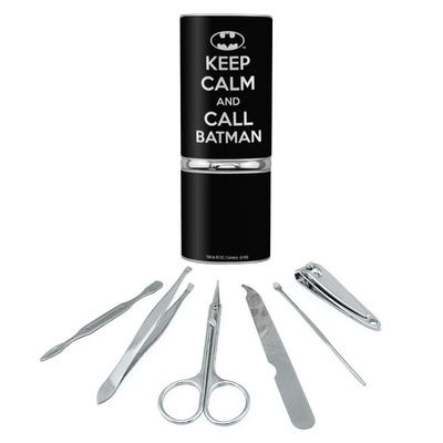 Batman Keep Calm and Call Stainless Steel Manicure Pedicure Grooming Beauty Care Travel Kit