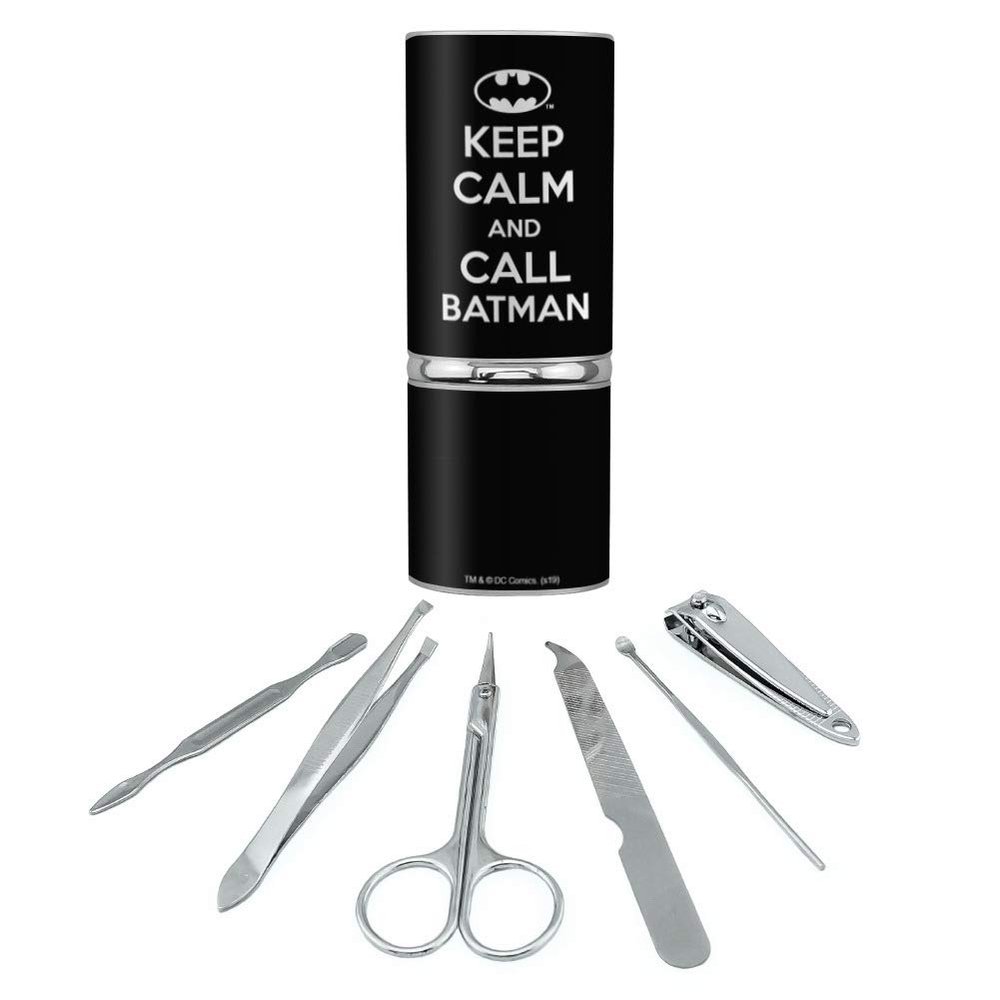 Batman Keep Calm and Call Stainless Steel Manicure Pedicure Grooming Beauty Care Travel Kit