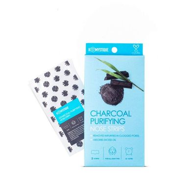 K-Mystique - Charcoal Nose Strips | Clears Pores and Removes Toxins (1 Pack - 3 Nose Strips Each)