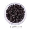 1000Pcs Screw Micro Rings Tube Aluminum Crimp Hair beads micro links 4.0MM for Pre Bonded Human Hair Feather Extensions hair tools (3# Dark Brown) view 2