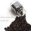 1000Pcs Screw Micro Rings Tube Aluminum Crimp Hair beads micro links 4.0MM for Pre Bonded Human Hair Feather Extensions hair tools (3# Dark Brown) view 3