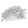 3.93 Inch Rhinestone Crystal Bridal Peacock Feather Hair Comb Couture Bridal Hair Comb Wedding Headpiece view 1
