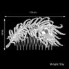 3.93 Inch Rhinestone Crystal Bridal Peacock Feather Hair Comb Couture Bridal Hair Comb Wedding Headpiece view 2