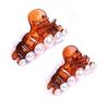 2 Pcs Set Small and Big Imitation pearls Plastic Claw Clip Hair Clip Hairpins Fashion Headwear Hair Accessories for Women (B#) view 3