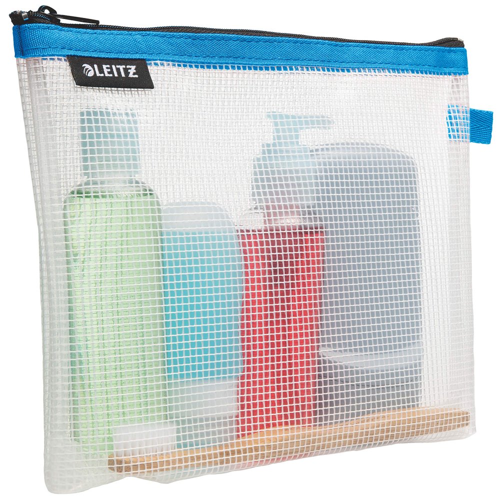 Leitz Wow Cosmetic Travel Pouch, Water Resistant, Ideal Toiletry Bag, Suitable for Travel, 24x17x3cm - Blue