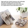 2 Pair of Open Toe Breathable Slippers, Spa SlippersLinen Casual Slippers for Men and Women Universal Size Washable and Non-Disposable Waffle (2 Large Size, Light Beige) view 3