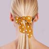 10 Pcs Bowknot Satin Tassel Scarf Hair Scrunchies Printed Dot Pattern Elastics Hair Bands Hair Rope 2 in 1 Ponytail Holder Women Hair Accessories (Random Color) view 3