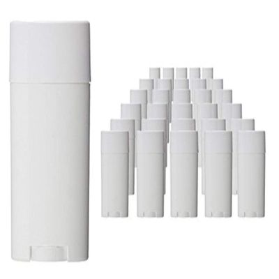 NATUWORLD 12PCS 4.5g Oval Lip Balm Tubes White Plastic Empty Oval Deodorant Containers Lipstick Balm Tubes Containers Lip Gloss Bottle With Caps For DIY Crayon Lipstick