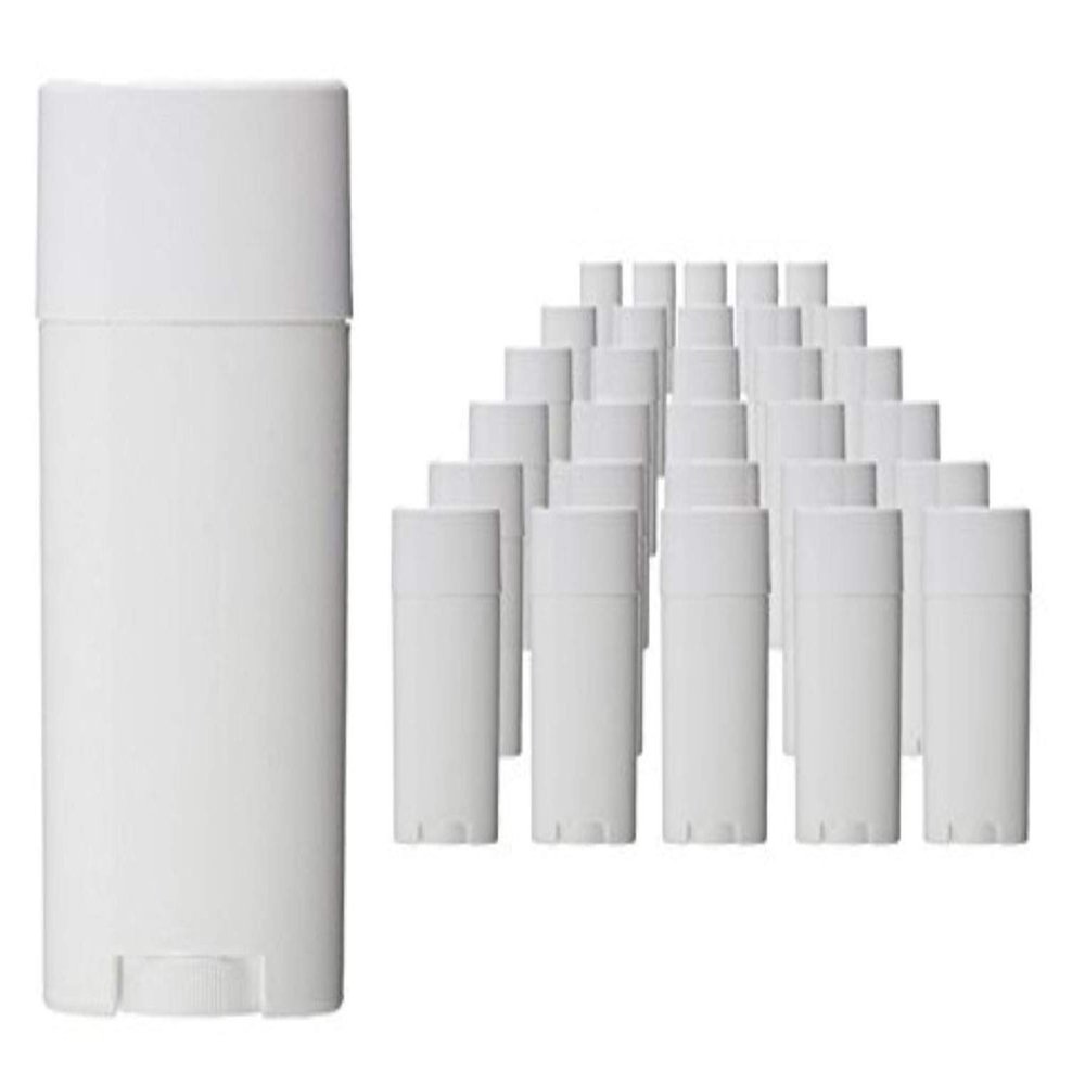 NATUWORLD 12PCS 4.5g Oval Lip Balm Tubes White Plastic Empty Oval Deodorant Containers Lipstick Balm Tubes Containers Lip Gloss Bottle With Caps For DIY Crayon Lipstick
