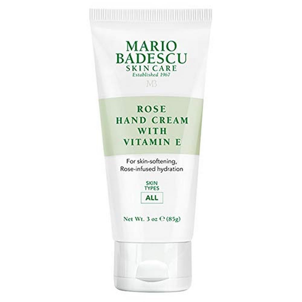 Mario Badescu Rose Hand Cream with Vitamin E for Men and Women, Non-Greasy, Light and Fast-Absorbing Hand Cream for Dry Cracked Hands, Ideal for All Skin Types, 3 Oz