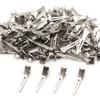 100pcs 4.5cm Single Prong Curl Clips - Silver Metal Alligator Hair Pins for Hair Extension view 1