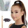 47" Holographic Hair Tinsel Kit Shining Silver Professional Sparkle Heat-Resistant Silk Hairpieces, Hair Accessories for Girls, Party Hair, Gifts for Girls (1000 Strands, Shining Silver) view 2