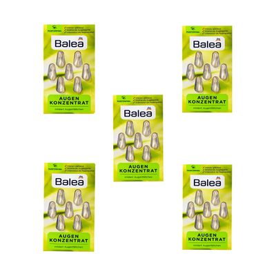 5 packs x 7 pcs I 35 applications I Balea Eye Firming Oil - Eye Concentrate in Capsules with Green Tea Extract, Evening Primrose Oil and Kalpariane/Germany