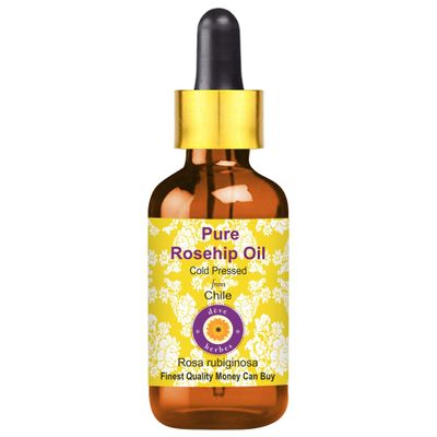 dve herbes Pure Rosehip Oil (Rosa rubiginosa) with Glass Dropper Cold Pressed 50ml (1.69 oz)