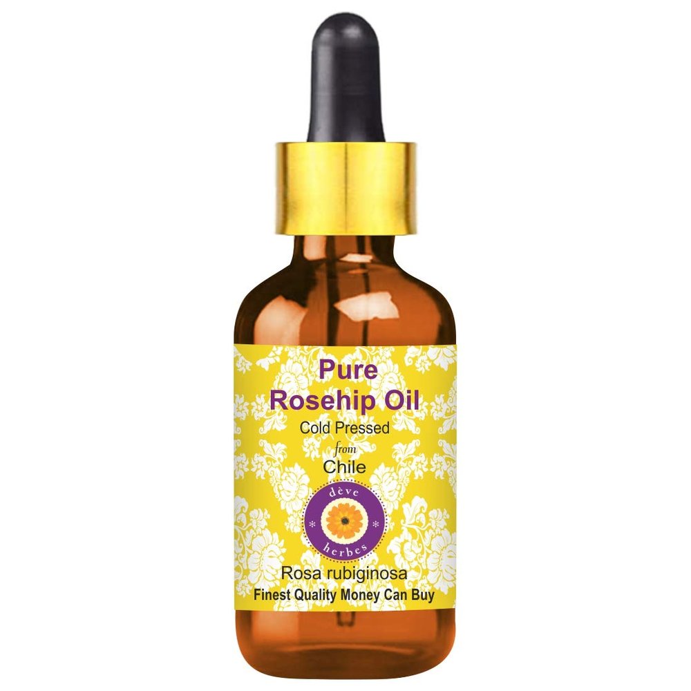 dve herbes Pure Rosehip Oil (Rosa rubiginosa) with Glass Dropper Cold Pressed 50ml (1.69 oz)