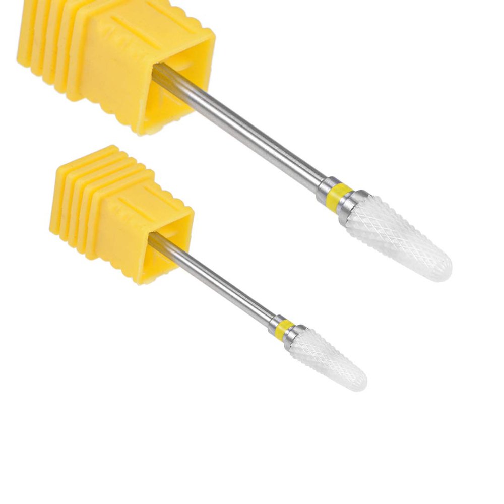 uxcell 2pcs Ceramic Nail Drill Bits 3/32 Inch (Extra Fine Grit) for Manicure Pedicure Nail Electric Drilling