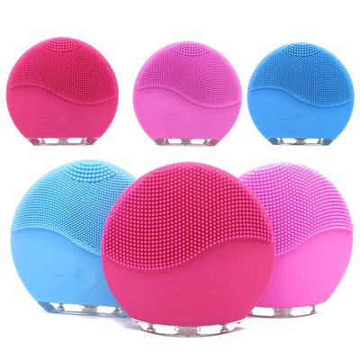 2pcs Set Cleansing Instrument Facial Cleansing Brush Sonic Cleansing Face Skin Cleaning Silicone Waterproof Skin Care Tools (2pcs -Blue)
