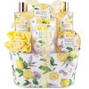 Bath Gift Set, Lemon Citrus Spa Gift Basket for Women, Includes Shower Gel, Bubble Bath, Body Lotion, Bath Frizzes 8 Pcs, Great Gift Idea for Her Birthday view 1