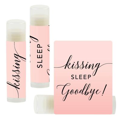 Andaz Press Blush Pink Rose Elegant Party Baby Shower Collection, Lip Balm Chapstick Favors, Kissing Sleep Goodbye!, 12-Pack, Baby Shower Sip and See Party Favors Decor