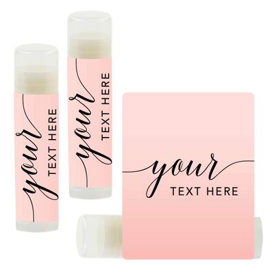 Andaz Press Personalized Blush Pink Rose Elegant Party, Lip Balm, Your Text Here, 12-Pack, Custom Party Favors Personalized Lip Balm Bulk Custom Lip Balm Stickers Labels Bachelorette Chapstick