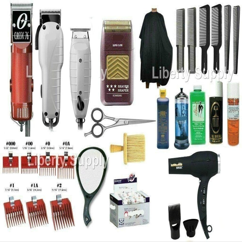 Advanced Barber School Beauty School Cosmetology School Student KIT Practice Set. This kit Has All The Tools You Need to be a Barber Clippers Trimmers Shavers Razors
