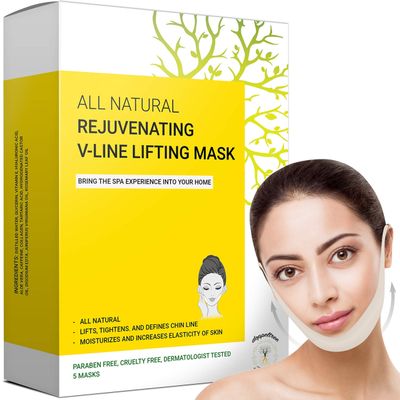 Doppeltree Double Chin Reducer & Remover - V Line Lifting Mask - Face Slimmer - Lifts, Tightens Jawline and Chin - Formulated in San Francisco (5 Masks)