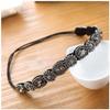 Giwotu Vintage Ethnic Turquoise Metal Beads Flower Rhinestone Headband Women Rhinestones Crystal Flower Elastic Headband Hair Accessories Dark view 1