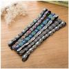 Giwotu Vintage Ethnic Turquoise Metal Beads Flower Rhinestone Headband Women Rhinestones Crystal Flower Elastic Headband Hair Accessories Dark view 3