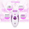 4 in 1 Electric Epilator, Hair Shaver, Clipper & Callus Remover, with 4 Replaceable Cutter Head, Trimmer & Razor, for Arm, Armpit, Bikini Line, Leg, Back, Feet Dead Skin,Purple view 2