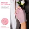 HEALLILY 1 Pair Moisturizing Gel Gloves for Dry Cracked Hands, Fingerless Design for Hand Care, Soft Cotton Spandex Blend, Washable & Reusable, Pink, 5.90 X 3.34 X 0.19 Inches view 3