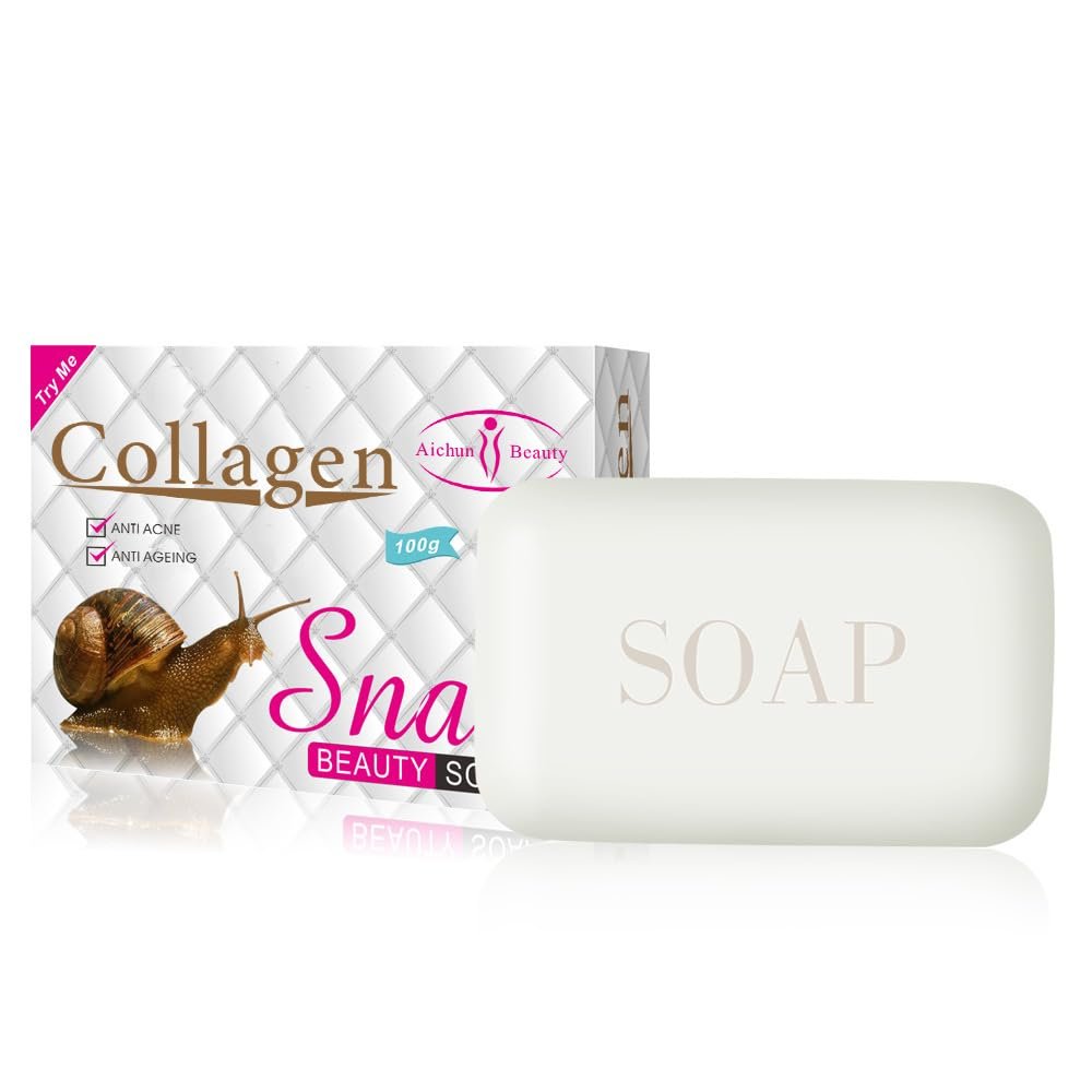 AICHUN BEAUTY Snail Beauty Soap Face Wash Bar 100g/ 3.38oz