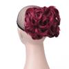 100G/Pc Women's Curly Chignon Elastic Net With Two Combs Synthetic Hair Buns Updo Cover Hairpiece Wine Red M4-30 view 3