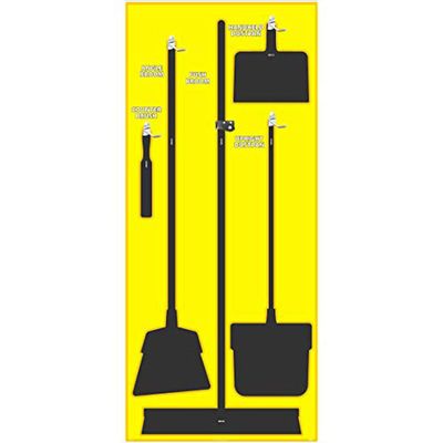 NMC SB107ACP 5S Janitorial Shadow Board, Yellow/Black, 68"X30", AluminumCompositePanel (Tools Sold Separately)