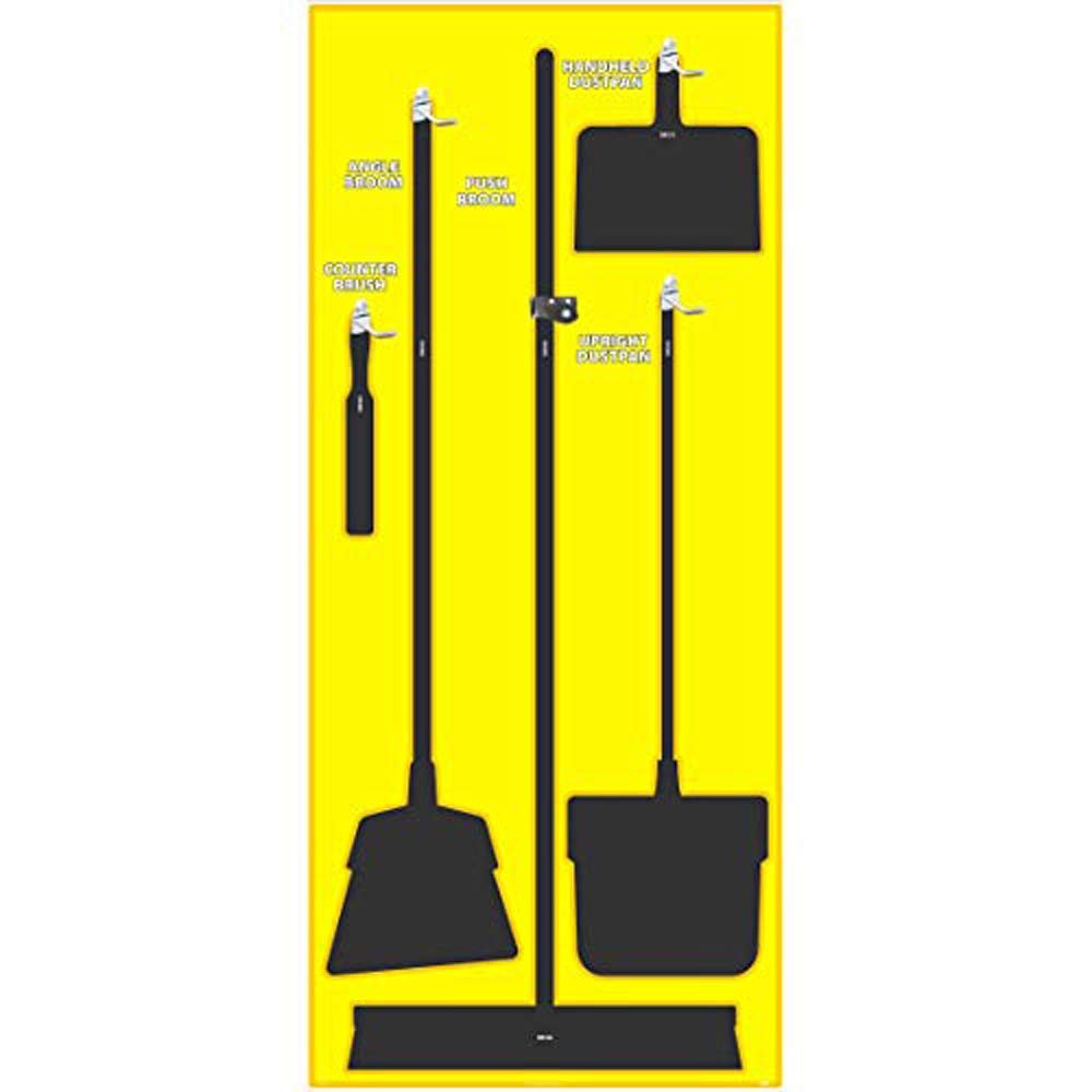 NMC SB107ACP 5S Janitorial Shadow Board, Yellow/Black, 68"X30", AluminumCompositePanel (Tools Sold Separately)
