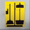 NMC SB107ACP 5S Janitorial Shadow Board, Yellow/Black, 68"X30", AluminumCompositePanel (Tools Sold Separately) view 2