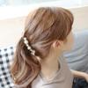 2 Pcs Fashion Acrylic Imitation Pearls Banana Clip Cryrstal Rhinestone Hair Clips Hairpin Ponytail Holder Hair Accessories for Women view 2
