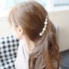 2 Pcs Fashion Acrylic Imitation Pearls Banana Clip Cryrstal Rhinestone Hair Clips Hairpin Ponytail Holder Hair Accessories for Women view 3