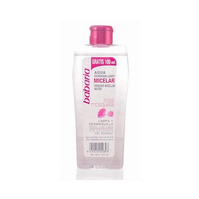 Babaria Cleanses and Smooths Water Micellar Make-up Remover Rosehip - Face, Eyes & Lips - Sensitive Skin - 100% Vegan - Desmaquillante Rosa Mosqueta (Pack 2)