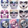 Skull Face Jewels Day of the Death Face Gems for Halloween Face Decals,6-Pack view 1