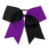 16PCS 8" Large Cheer Hair Bows Ponytail Holder Elastic Band Handmade for Cheerleading Teen Girls College Sports (Black/Purple, 1 Count (Pack of 16)) view 3