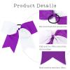 16PCS 8" Large Cheer Hair Bows Ponytail Holder Elastic Band Handmade for Cheerleading Teen Girls College Sports (White/Purple, 1 Count (Pack of 16)) view 4