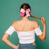 16PCS 8" Large Cheer Hair Bows Ponytail Holder Elastic Band Handmade for Cheerleading Teen Girls College Sports (Pink/Hot Pink, 1 Count (Pack of 16)) view 2
