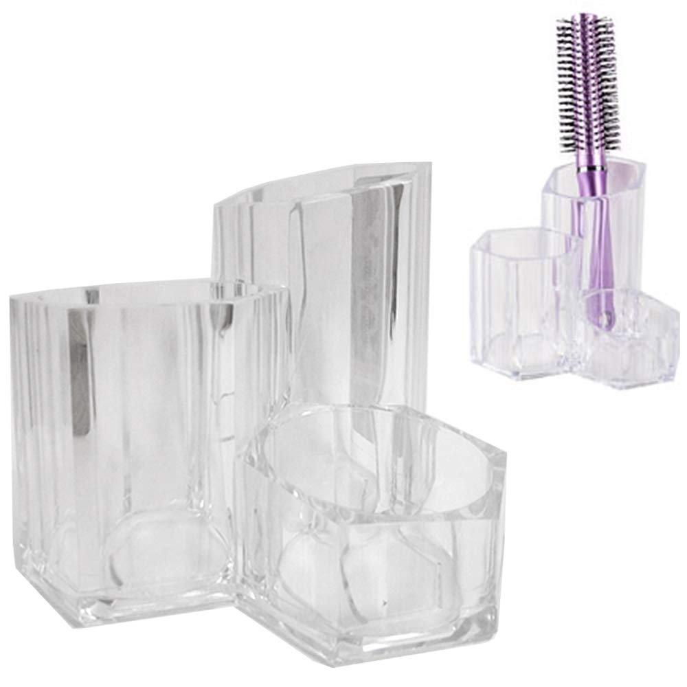 2 Clear Makeup Vanity Cosmetic Organizer Case Storage Jewelry Holder Box Make Up