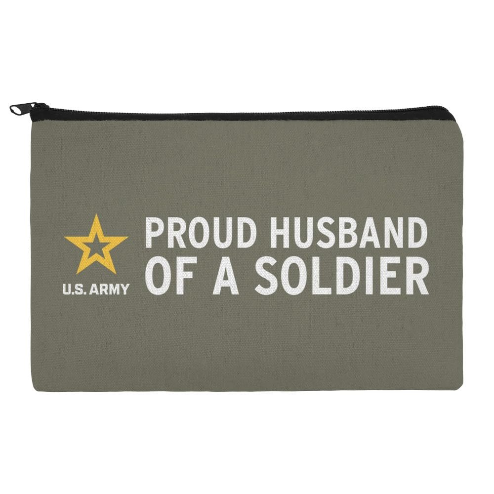 U.S. Army Proud Husband of a Soldier Makeup Cosmetic Bag Organizer Pouch
