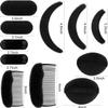 11 Pieces Hair Bump Sponge Volume Hair Bases Set Bump It Accessory for Volume Insert Styling Tools up Combs Clips Sponge Bun Updo Accessories for Women DIY Hairstyles(Black) view 2