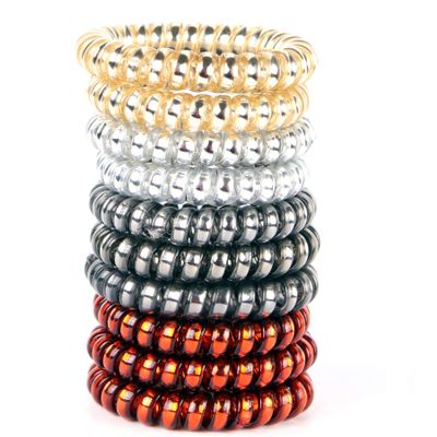 10Pcs Spiral Hair Ties No Crease For Women Girls, Elastic Coil Hair Ties For Thick Hair, Phone Cord Hair Ties Waterproof, Hair Coils, Key Chain Hair Ties, Colorful Ponytail Holder For Children